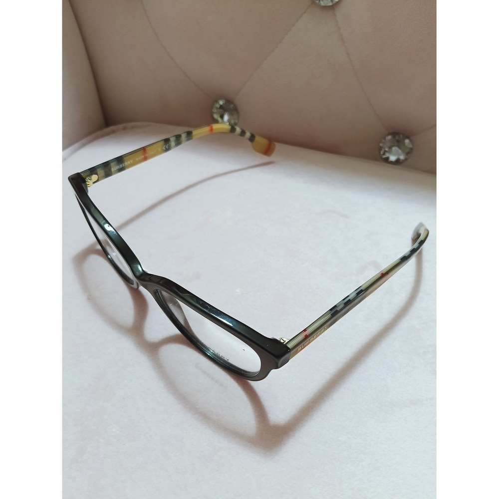 Burberry Black Frame Glasses with Signature Check Temples B 2357 - Picture 5 of 12